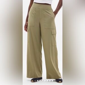Athleta Olive Wide Leg Cargo Pants